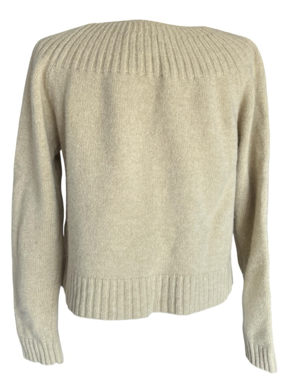 Sundance Lambswool Cardigan Sweater Cream Ribbed Cottagecore Womens Large - Picture 2 of 5